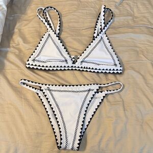 Black and White Bikini Set